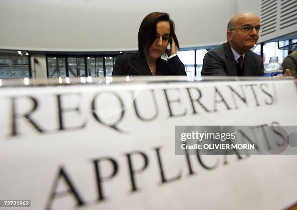 Nicolo Paoletti , and Alessandra Mari, lawyers of Giuliani's family, wait for the opening at the European Court of Human Rights in Strasbourg 05...
