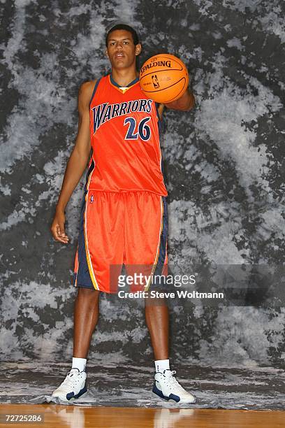 Patrick O'Bryant of the Golden State Warriors poses for a portrait on September 14, 2006 at the IBM Palisades Executive Conference Center in...