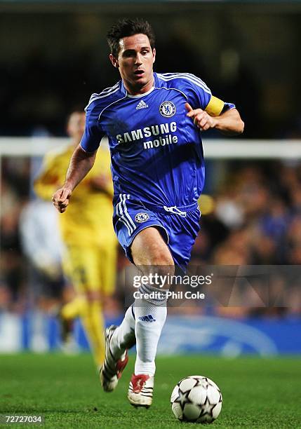 Frank Lampard of Chelsea in action during the UEFA Champions League group A match between Chelsea and Levski Sofia at Stamford Bridge on December 05,...