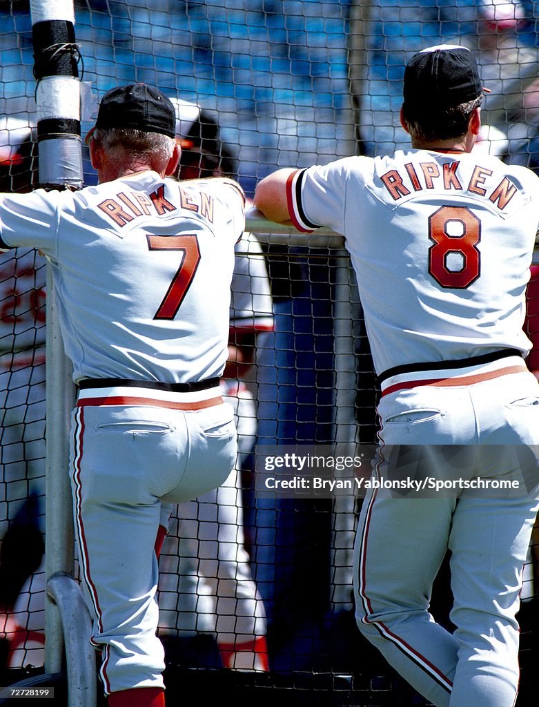 Cal Ripken Height Infielder Cal Ripken Jr and his dad Cal Ripken Sr of the Baltimore ...