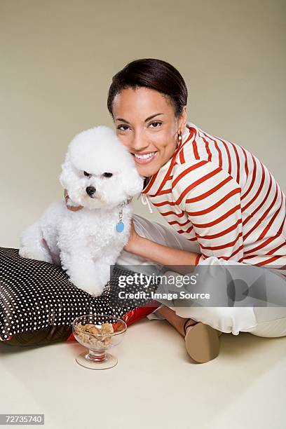 woman hugging dog - dog looking at camera stock pictures, royalty-free photos & images