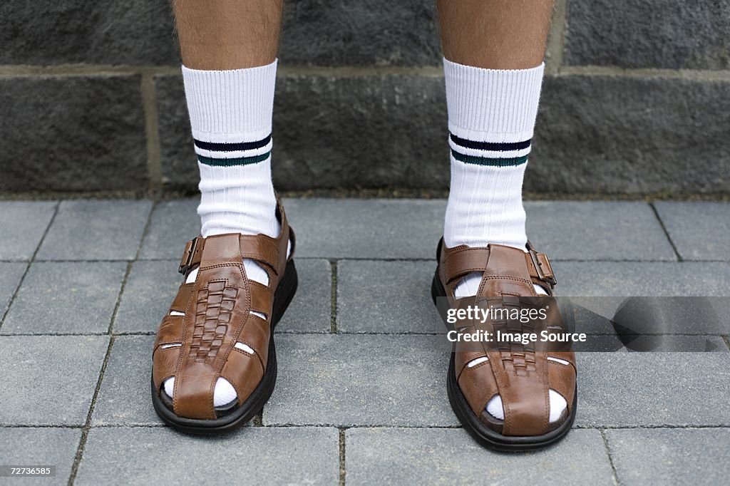 Man wearing sandals