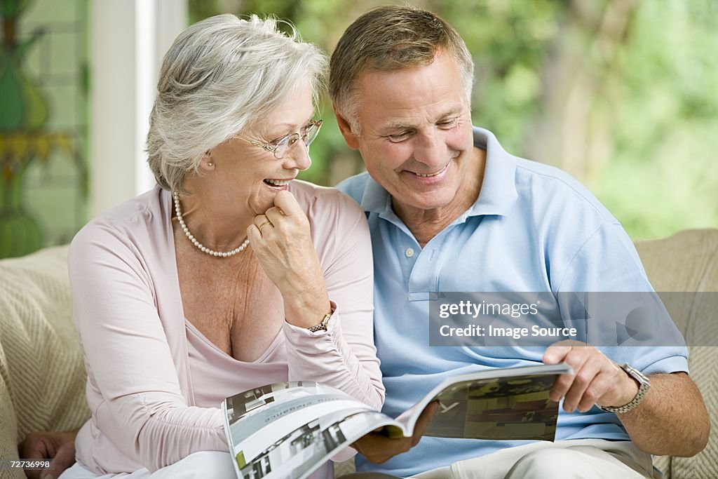 Couple looking at brochure