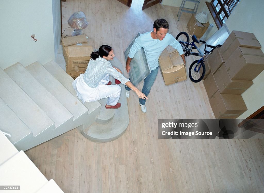 Couple moving house