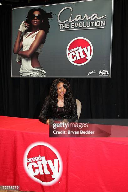 Singer Ciara appears at Circuit City to sign copies of her new CD Ciara: The Evolution December 5, 2006 in New York City.