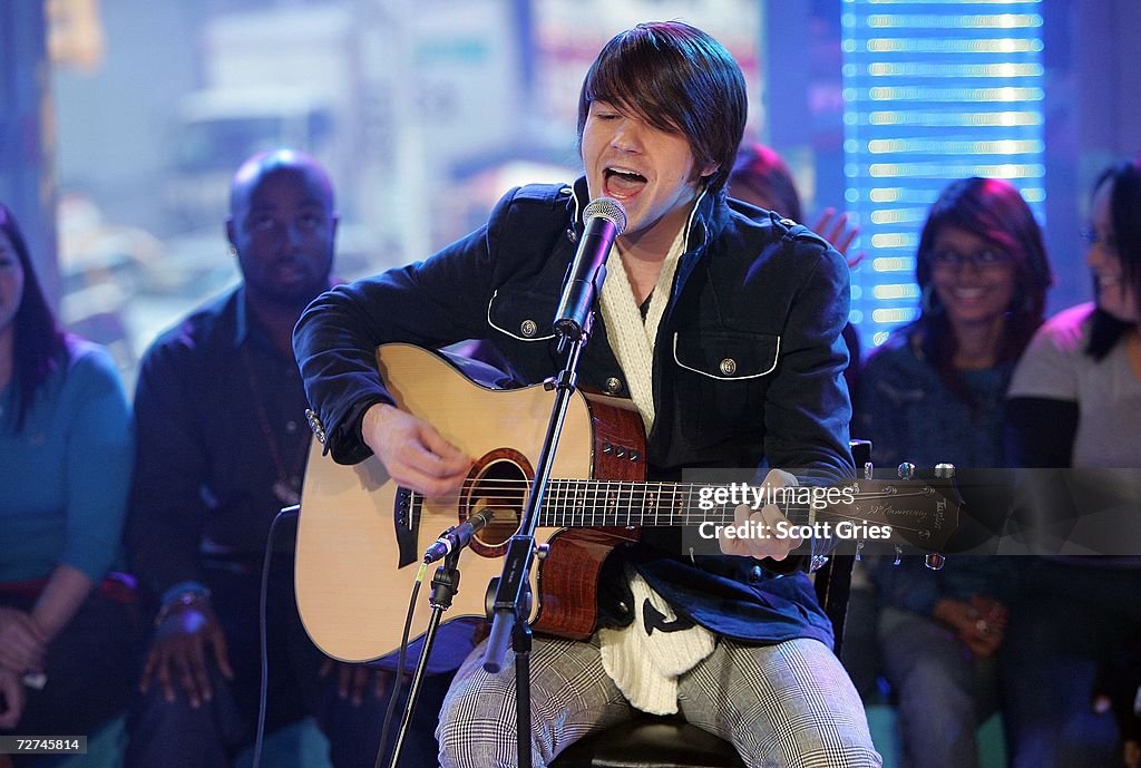 Drake Bell Singer Singer/actor Drake Bell performs onstage during MTV's Total Request ...