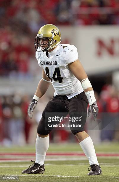 Jordon Dizon the Colorado Buffaloes stands ready on the field during the game against the Nebraska Cornhuskers on November 24, 2006 at Memorial...