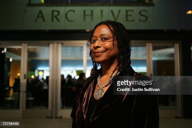 Pulitzer Prize-winning author Alice Walker arrives at the induction ceremony for the California Hall of Fame December 6, 2006 in Sacramento,...