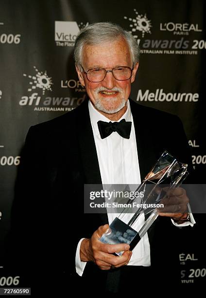 Cinematograoher Ian Jones poses with the AFI Longford Life Achievement Award backstage at the L'Oreal Paris 2006 AFI Awards at the Melbourne...