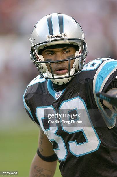 Steve Smith of the Carolina Panthers looks on during the game against the Washington Redskins on November 26, 2006 at FedEx Field in Landover,...