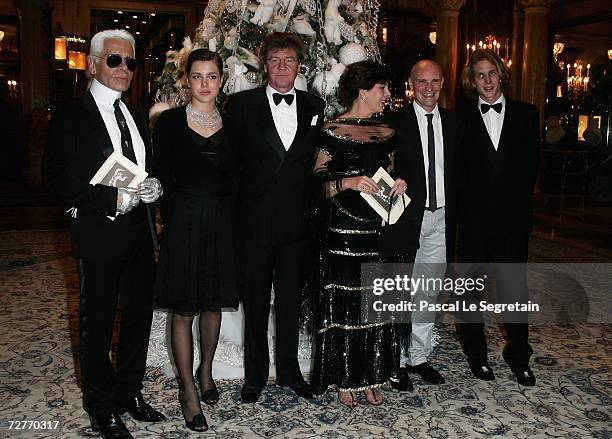 Designer Karl Lagerfeld, Charlotte Casiraghi, Prince Ernst August of Hanover, Princess Caroline of Hanover, former dancer Jean-Christophe Maillot,...