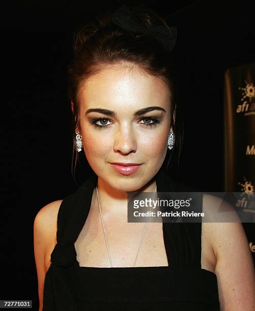 Actress Emily Barclay poses in the awards room at the L'Oreal Paris AFI 2006 Industry Awards at the Melbourne Exhibition Centre on December 6, 2006...