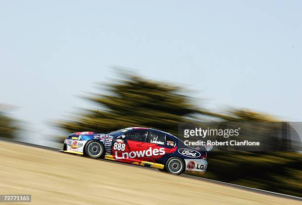 Craig Lowndes of Triple Eight Racing in action during practice for round 13 of the V8 Supercars at the Phillip Island Circuit December 8, 2006 in...