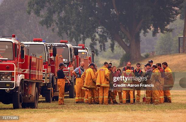 Firefighters prepare to backburn near Licola in central Gippsland on December 8, 2006 in Melbourne Australia.Thirty-seven bushfires, thought to have...