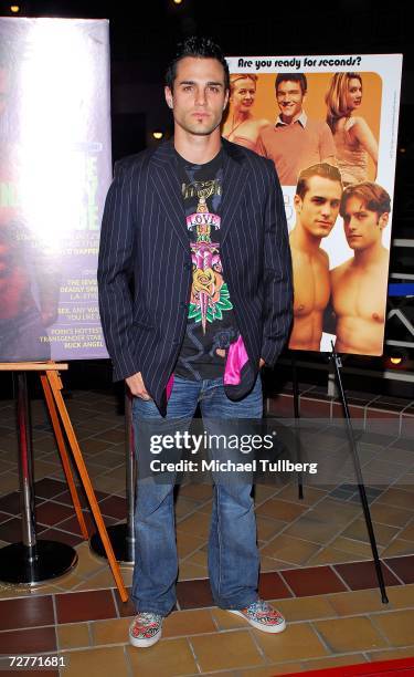 Actor Marco Dapper arrives at the world premiere of the new movie "Eating Out 2", held at the Sunset 5 Theater on December 7 in West Hollywood,...