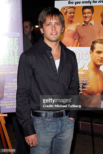 Actor Brett Chukerman arrives at the world premiere of the new movie "Eating Out 2", held at the Sunset 5 Theater on December 7 in West Hollywood,...