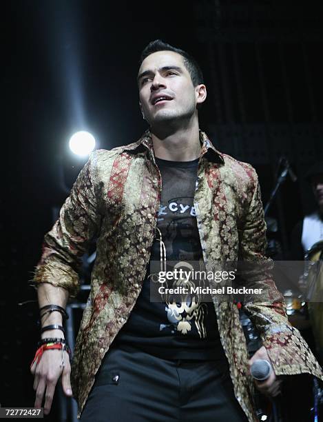 Singer Alfonso "Poncho" Herrera Rodriguez of the band RBD performs at KIIS FM's Jingle Ball 2006 at the Honda Center on December 7, 2006 in Anaheim,...