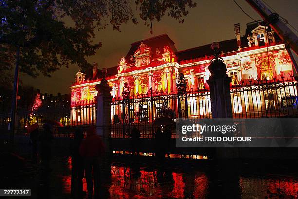 Photo prise le 08 decembre 2006 a Lyon du Conseil General du Rhone illumine a l'occasion de la 8e Fete des Lumieres. Quatre millions de personnes...