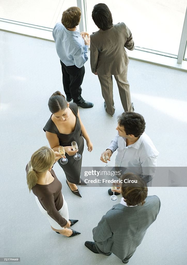 Cocktail party, high angle view