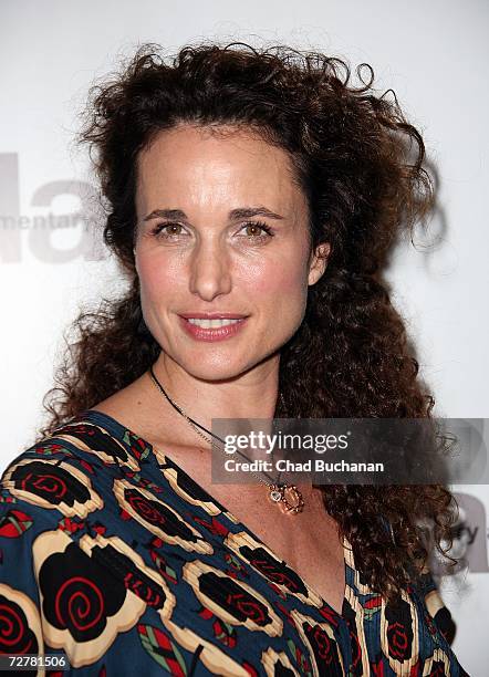 Actress Andie MacDowell attends the 2006 International Documentary Association Achievement Awards gala at the Directors Guild of America on December...