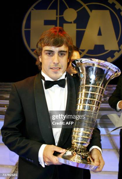 Formula one world champion Fernando Alonso of Spain poses during the 2006 FIA Awards gala 08 December 2006 in Monaco. Alonso won the FIA formula one...