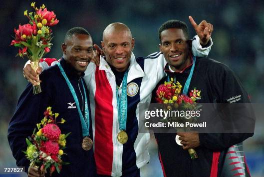 Obadele Thompson Pictures Obadele Thompson of Barbados Bronze, Maurice Greene of the USA Gold ...