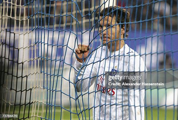 Benjamin Lauth of Hamburg looks dejected during the Bundesliga match between Hamburger SV and 1.FC Nuremberg at the AOL Arena on December 9, 2006 in...