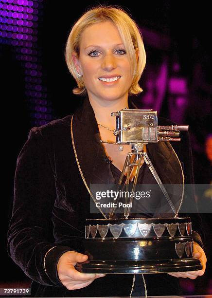 Zara Phillips holds her award after she won the BBC Sports Personality of the Year on December 10, 2006 at the Birmingham NEC, in Birmingham, England.