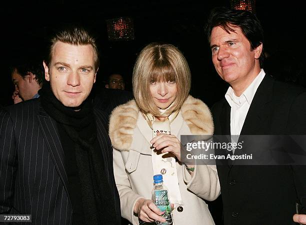 Actor Ewan McGregor, Vogue Editor Anna Wintour and director Rob Marshall attend the "Miss Potter" film premiere after party at The Grand, December...