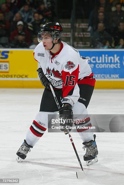Ben O'Connor of the Mississauga IceDogs skates against the London Knights at the John Labatt Centre on December 8, 2006 in London, Ontario, Canada.