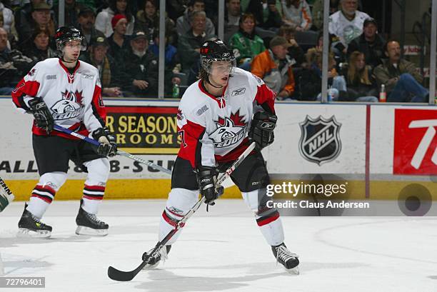 Steve Legein of the Mississauga IceDogs skates against the London Knights at the John Labatt Centre on December 8, 2006 in London, Ontario, Canada.