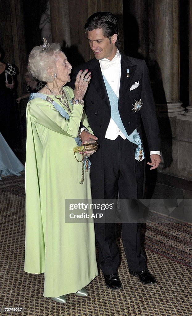 Swedish Princess Lilian (L) and Prince C