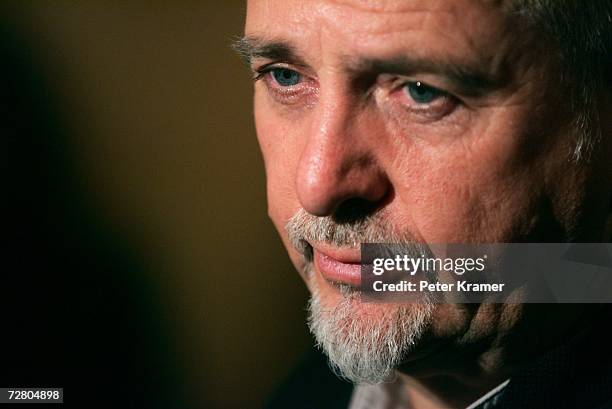 Musician Peter Gabriel pauses at the second annual gala dinner and concert to benefit Witness which helps promote human rights causes worldwide...