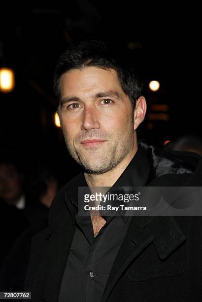 Actor Matthew Fox arrives at the Ed Sullivan Theater for a taping of the ''Late Show with David Letterman'' on December 11, 2006 in New York City.
