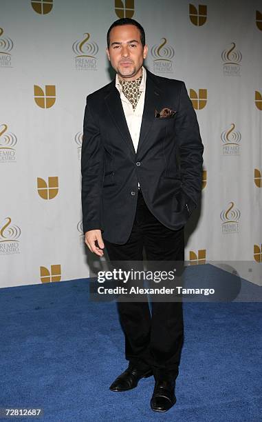 Television personality Carlos Calderon poses at Univision studios during the announcement of the nominees for the 2007 Premio Lo Nuestro awards show...