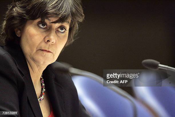 Den Haag, NETHERLANDS: Dutch immigration minister Rita Verdonk during a debate in the parliament in The Hague, 12 December 2006, about a suspention...