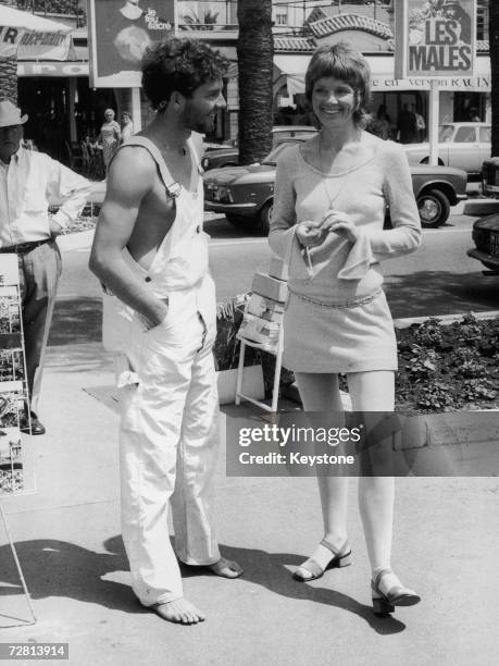 American actor Timothy Bottoms with American actress Diane Varsi in Cannes during the Cannes Film Festival, 15th August 1971. Both are in town to...