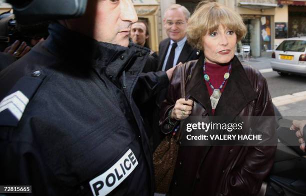 Francoise Lausseure,, a witness, arrives, 13 December 2006 at the courthouse of the French Riviera city of Nice, prior to an hearing of the trial of...