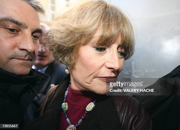 Francoise Lausseure,, a witness, arrives, 13 December 2006 at the courthouse of the French Riviera city of Nice, prior to an hearing of the trial of...