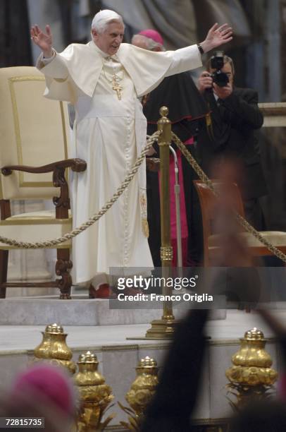 Pope Benedict XVI attends his weekly audience at the Paul VI Hall, December 13 in the Vatican City, Vatican.