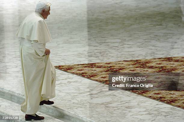 Pope Benedict XVI attends his weekly audience at the Paul VI Hall, December 13 in the Vatican City, Vatican.