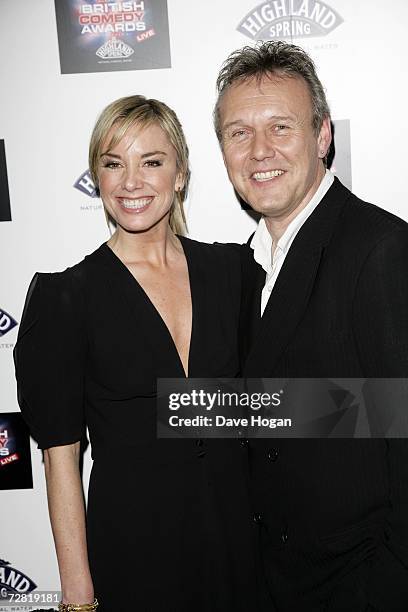 Actors Tamsin Outhwaite and Anthony Head pose in the awards room at the British Comedy Awards 2006 at London Television Studios December 13, 2006 in...