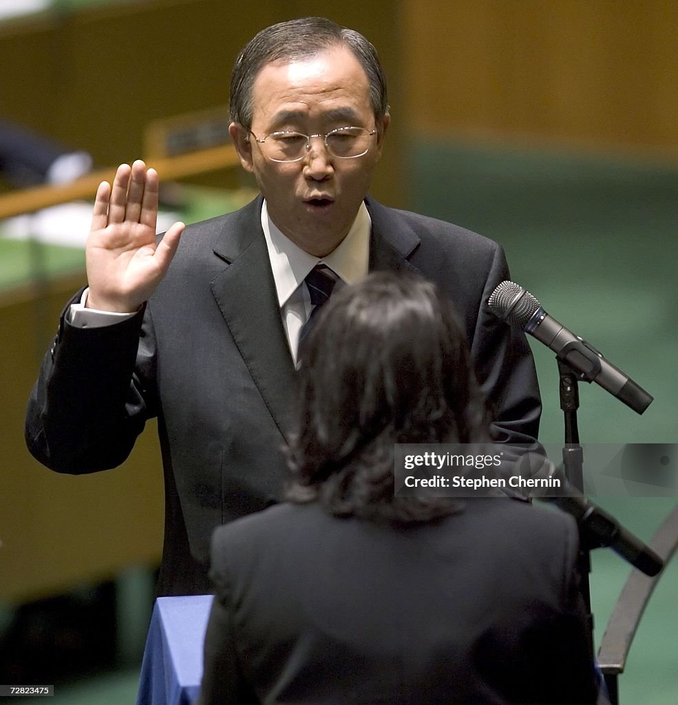 Ban Ki-Moon Sworn In As New UN Secretary General