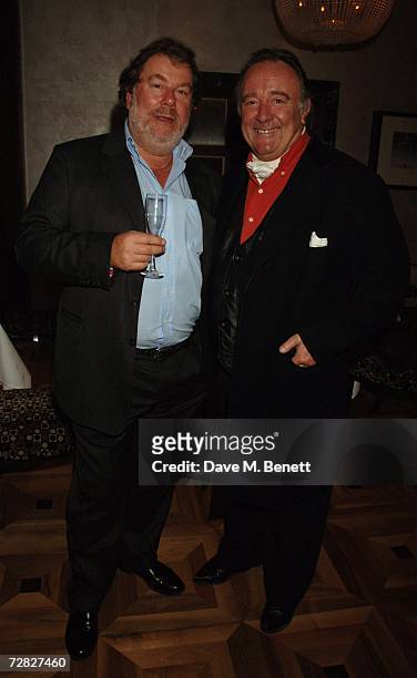 Dai Llewellyn and a guest attend the book launch of "Dancing Into Battle" by Nick Foulkes, at the Westbury Hotel on December 14, 2006 in London,...