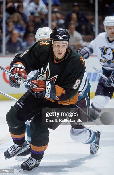 Daniel Briere of the Phoenix Coyotes skates down the ice during the game against the Anaheim Mighty Ducks at the Arrowhead Pond in Anaheim,...