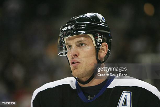 Brad Richards of the Tampa Bay Lightning looks on against the Buffalo Sabres in the first period on December 5, 2006 at the St. Pete Times Forum in...