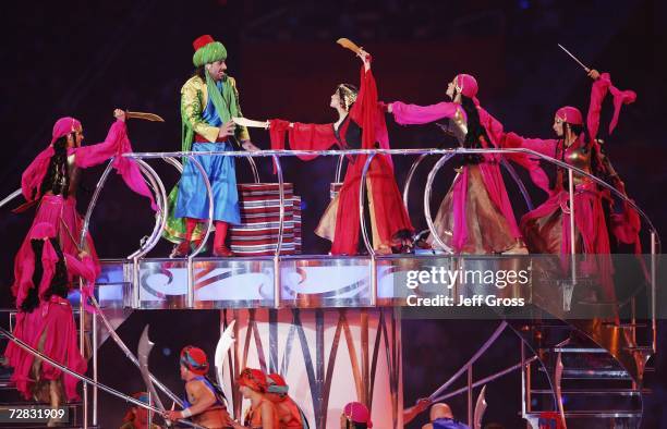 Ali Baba and the Forty Thieves perform during the Closing Ceremony of the 15th Asian Games Doha 2006 at the Khalifa Stadium on December 15, 2006 in...