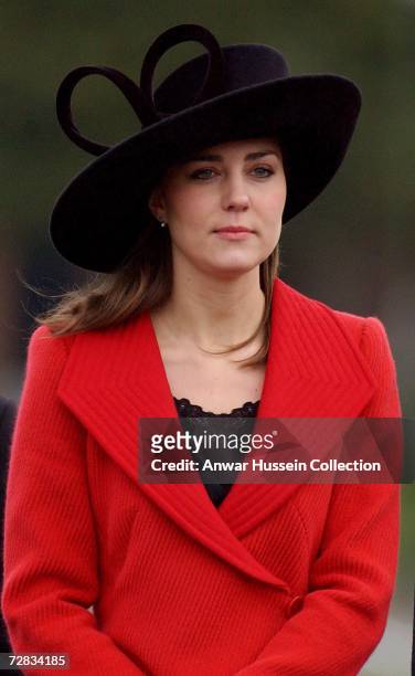 Kate Middleton, Prince Williams's girlfriend, attends the Sovereign's Parade at the Royal Military Academy Sandhurst on December 15, 2006 in...