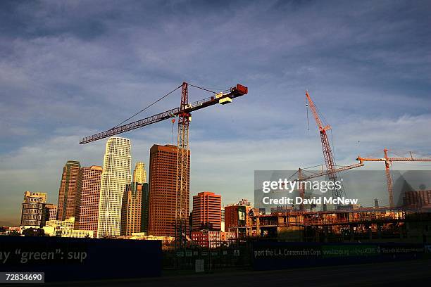 Construction of the mega-project L.A. Live entertainment complex next to the Staples Center sports arena continues, spurring a flurry of construction...