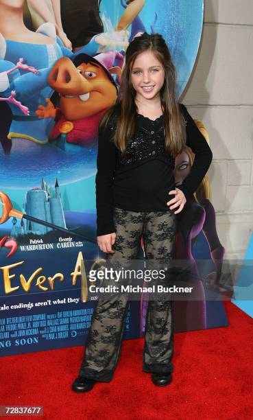 Actress Ryan Newman arrives at the premiere of "Happily N' Ever After" at the Mann Festival Theater on December 16, 2006 in Los Angeles, California.